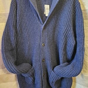 L.L. Bean Men's Navy Cardigan Sweater